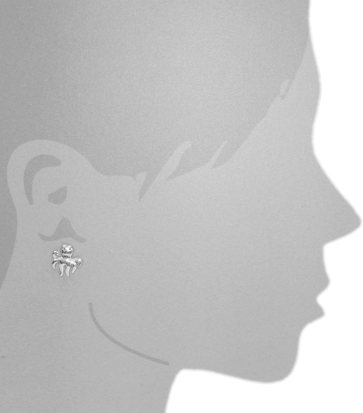 Paar Ohrstecker OSTSEE-SCHMUCK "Ostsee-Schmuck Ohrstecker Krake Ohrstecker Krake", weiß (weiß, neutral), Ohrringe, Damen, 16 x 15mm, Silber 925 (Sterlingsilber), Paar Ohrstecker