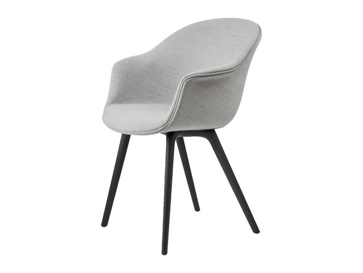 GUBI Bat Dining Chair fully upholstered plastic base Remix 3 n° 123-black