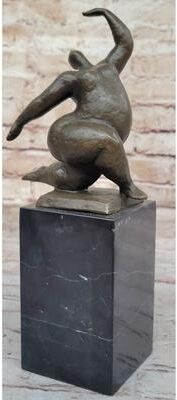 Bronzhaus Abstract Bronze Sculpture By Milo – Modern Figurine Of A Dancing Form On Marble Base