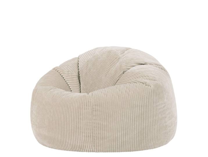 Icon Pouf fauteuil classique velours côtelé Oeko-Tex® - KINGSTON Beige Galet