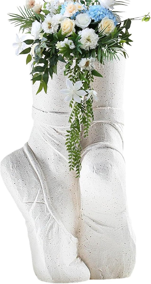 Zwarte keramische ballerina sculptuur decoratieve vaas Breedte: 19 cm, Hoogte: 28 cm