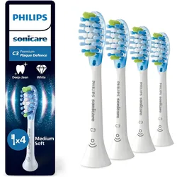 Philips Sonicare C3 Premium Plaque Defense Bürstenköpfe (4er-Pack) HX9044/87 - HX9044/88 - Weiß