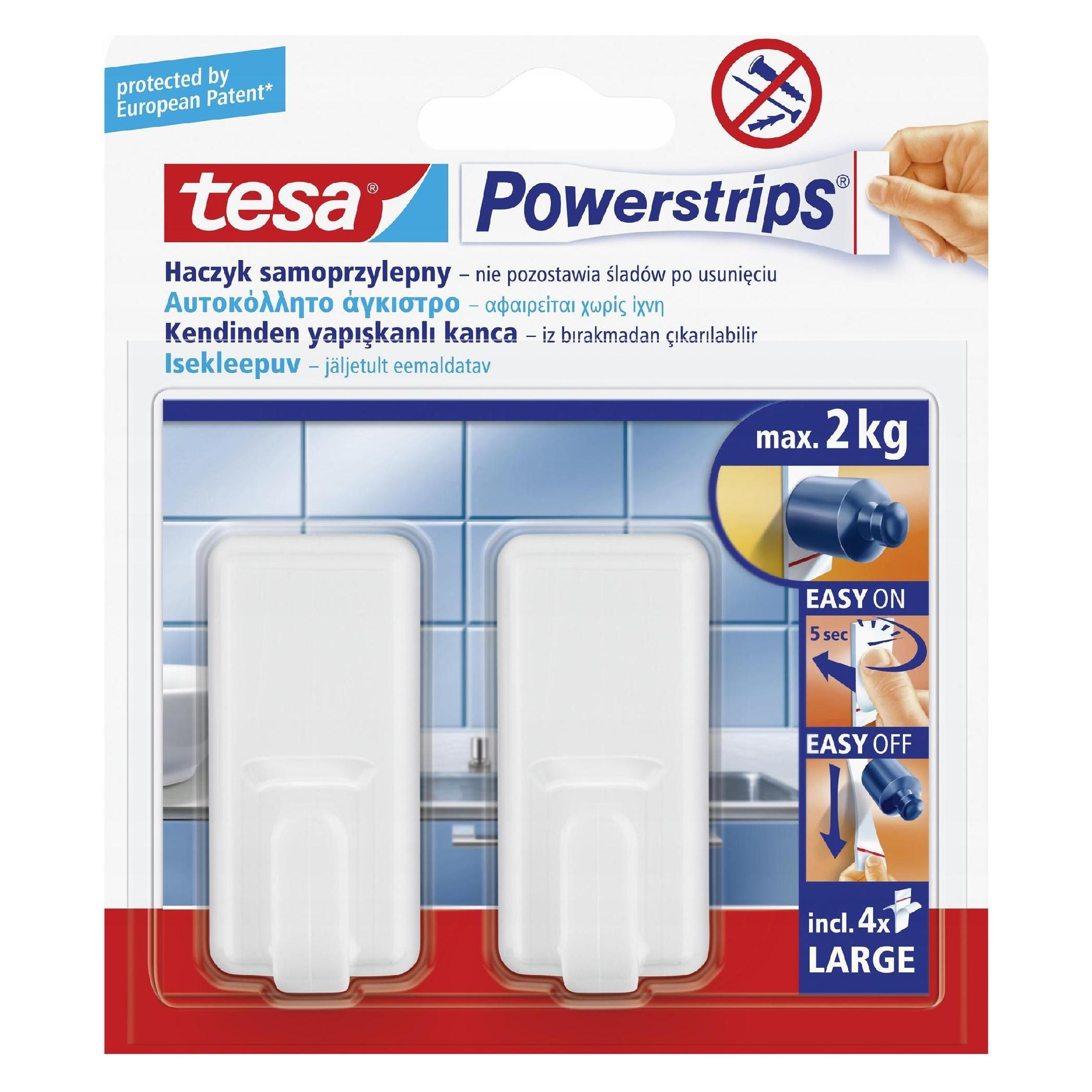 tesa Hook Classic Large White 2 PC (58010-00130-20)