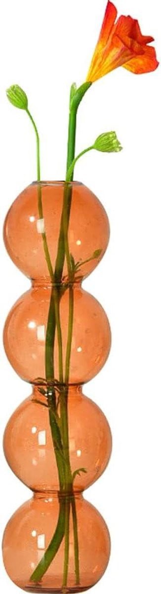 Glazen Bubbelvaas Bruin - Onregelmatige Vorm - 8 x 10 cm