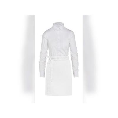 BRUSSELS - Short Bistro Apron with Pocket: One Size / White