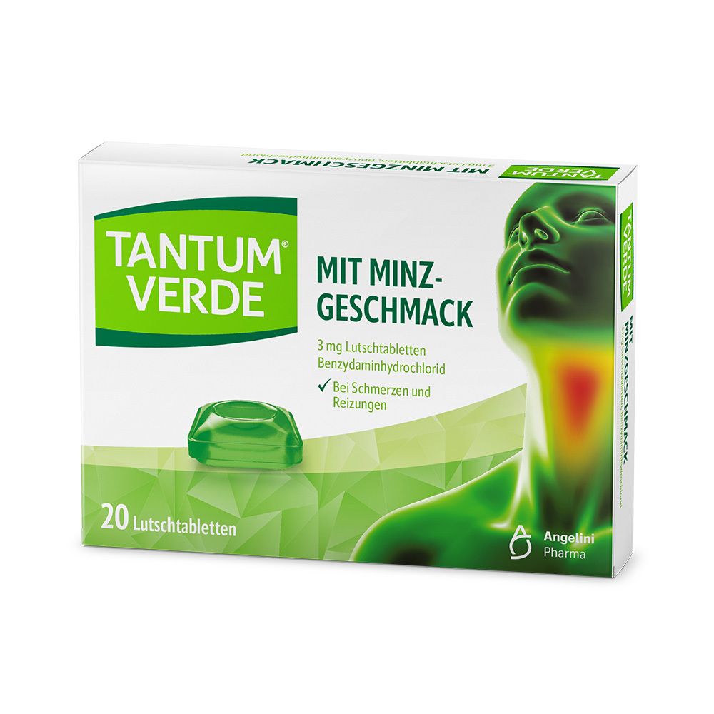 Tantum Verde 3 mg Lutschtabl.m.Minzgeschmack 20 St Lutschtabletten