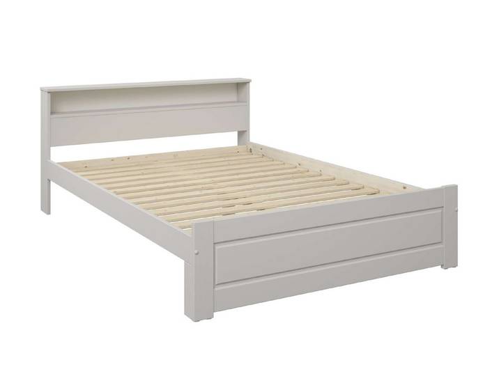 OTTO home Massivholzbett FLAVION, Jugendbett, Stauraum, FSC® zertifizierte Kiefer (Breite: 90, 140, 180), Qualitätsprodukt, Regal, Kassettenoptik, Schublade optional