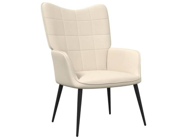 Fauteuil scandinave de relaxation MVS - Chaise de relaxation Crème Tissu 7 9 Kg