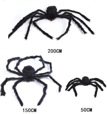 Uplift Picks Giant Black Spider Halloween Decoration set C (3 Pcs)