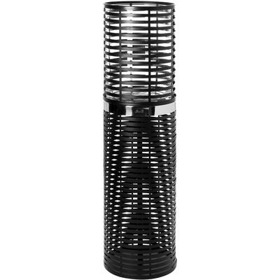 Windlicht FINK "MATERA", silber (schwarz, silberfarben), H:80cm Ø:22,5cm, Eisen, Glas, Kerzenhalter, Windlicht, Windlichtsäule aus Eisen, mit Glaszylinder, Höhe ca. 80 cm
