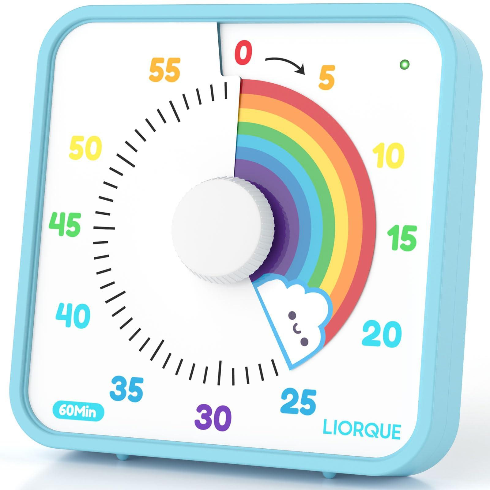 Dripio Visuele Timer met Regenboogdesign en 3 Alarmmodi, Magnetisch, Hoogte: 19 cm