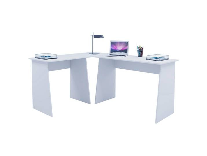 Mid.you Eckschreibtisch, Weiss, Holzwerkstoff, 135x74x105 cm, seitenverkehrt montierbar, Büromöbel, Schreibtische, Eckschreibtisch