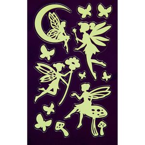 bsb Sticker Leuchtsticker, 85-626, Feen, gelb, Leuchteffekt, 12 Aufkleber, 12 Stück