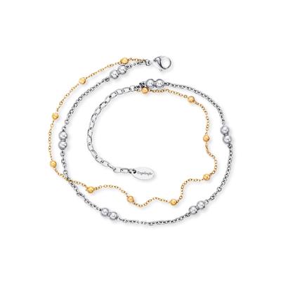 Fußkette ENGELSRUFER "Moonlight Twin Bicolor", gold (edelstahlfarben, gelbgoldfarben), Fußketten, Damen, Edelstahl