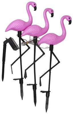 Uplift Picks Solar Flamingo Garden Light Waterproof Outdoor LED Yard Decoration 3 Pcs