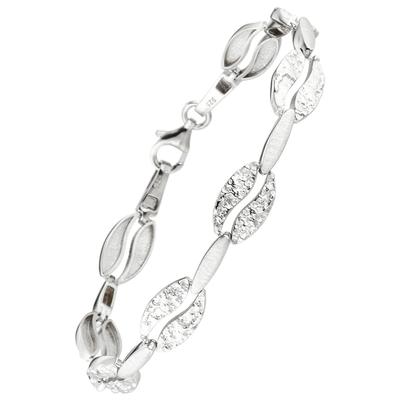 Armband JOBO, silber (silber 925), Armbänder, Damen, 19cm, Silber 925 (Sterlingsilber), Armband, 925 Silber gehämmert
