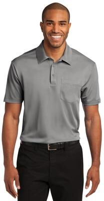 Port Authority K540P Silk Touch Performance Pocket Polo Shirt in Gusty Grey size 4XL   Polyester