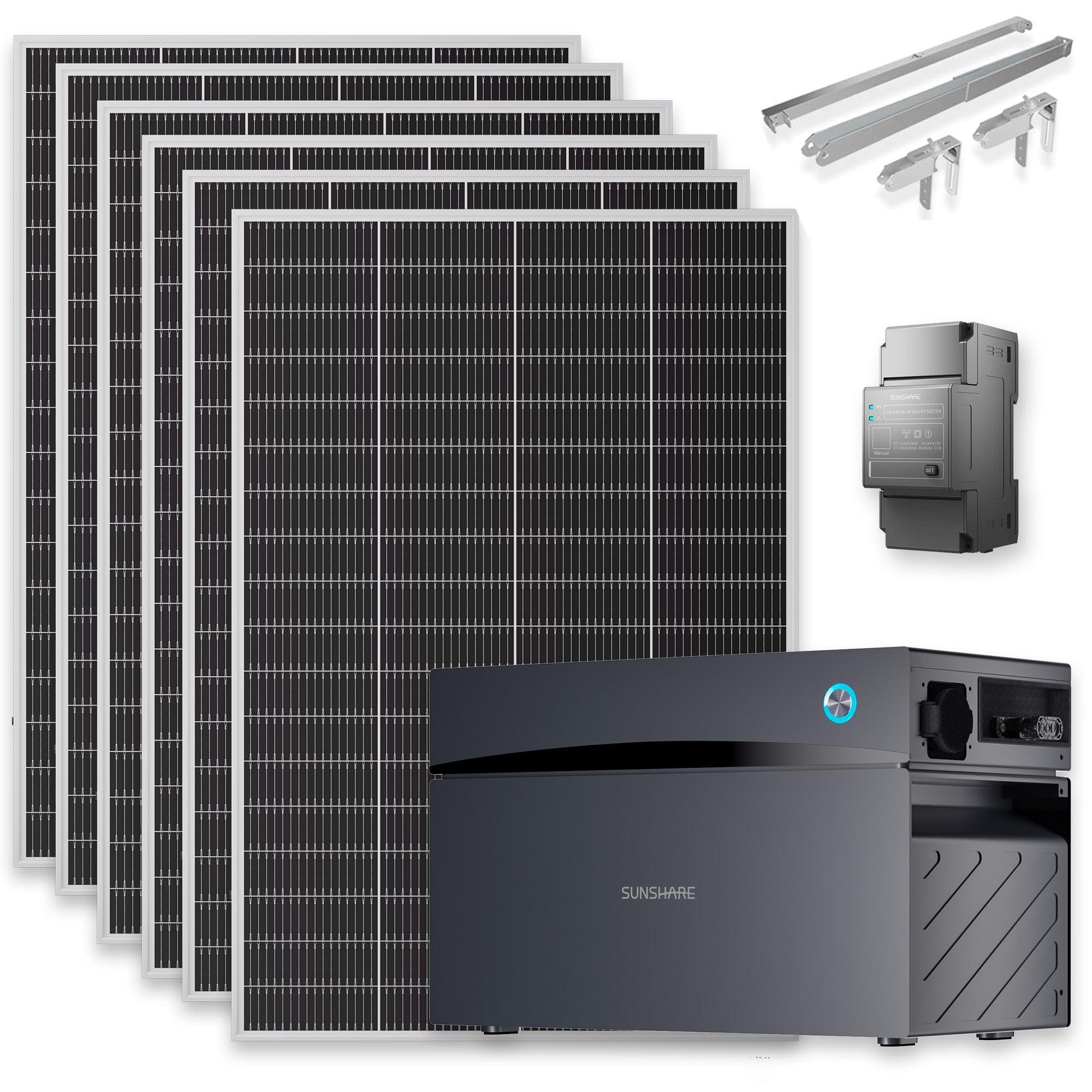 SUNSHARE Ray Lite 1200W mit 2 kWh Glory Speicher, Smart Meter und Halterung