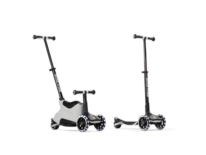 smarTrike Xtend Toddler Ride On Scooter Toy, Ages 1-12, Foldable Scooter for Kids with XL LED Wheels, Cool Grey