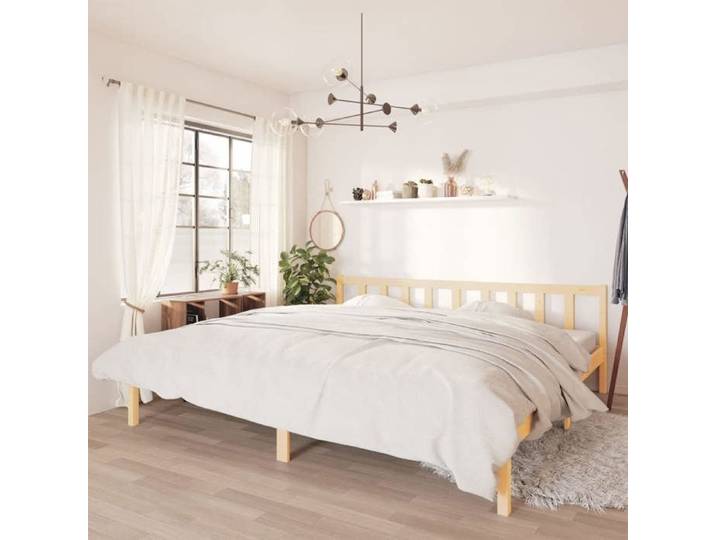 BONNIE®Lit en bois Lit double:180x200 cm Cadre de lit sans matelas bois massif neuf50263