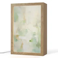 TISCHLEUCHTE Abstrakt - Kunst - Weiß - Grün - Modern Tischlampe 20x30 cm
