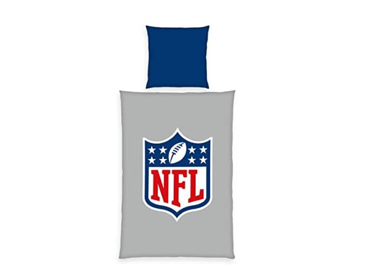 Herding Parure de Lit NFL\, Taie d'Oreiller 80 x 80 cm\, Housse de Couette 135 x 200 cm\, Avec Fermeture Éclair\, Coton/Renforcé\, Twin