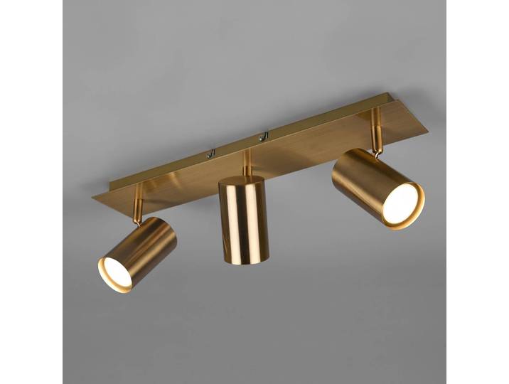 Trio Lighting Deckenstrahler Marley, altmessing, 3-flammig dimmbar, bronze / altmessing, für Wohn- / Esszimmer, Metall, Modern, Strahler