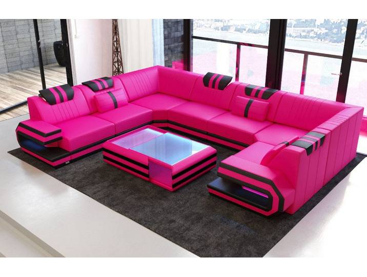 Designsofa Ragusa U-Form aus Leder