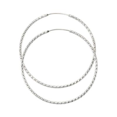 Paar Creolen JOBO, silber (silber 925), Ohrringe, Damen, 50mm, Silber 925 (Sterlingsilber), rund 925 Silber diamantiert