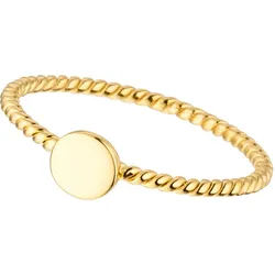 LEAF - RING TWIST MIT PLÄTTCHEN - gold