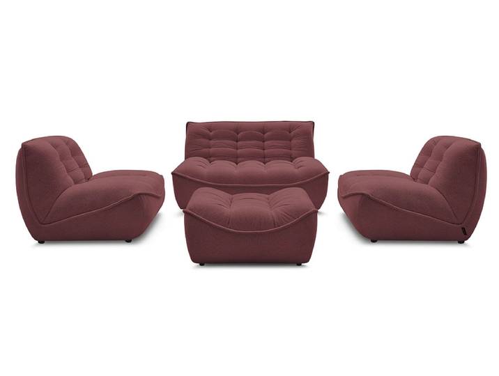 BOBOCHIC 3er Sofa mit Hocker SERENA