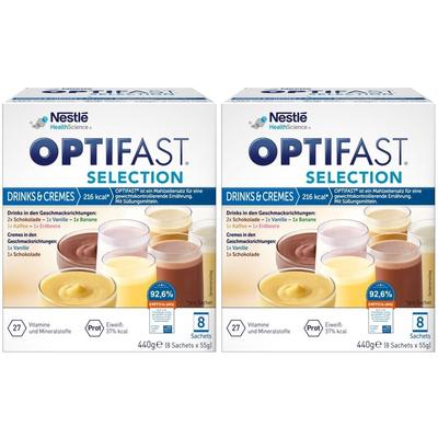 2x Optifast Selection Drinks & Cremes Pulver 2x8x55 g