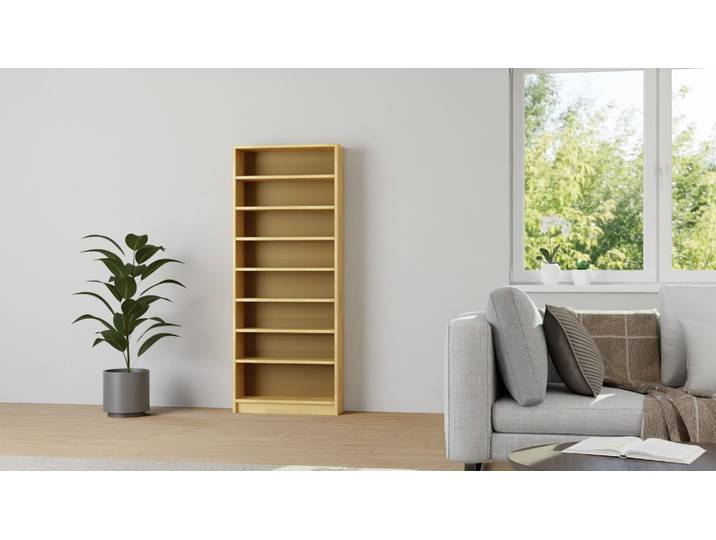Schmales Bücherregal mit vielen Optionen Buche