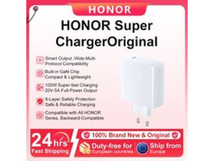 HONOR Super Charger Originele snellader USB EU-lader voor HONOR Magic 8 pro HONOR Magic 7 pro HONOR 400 pro 66W 88W 100W