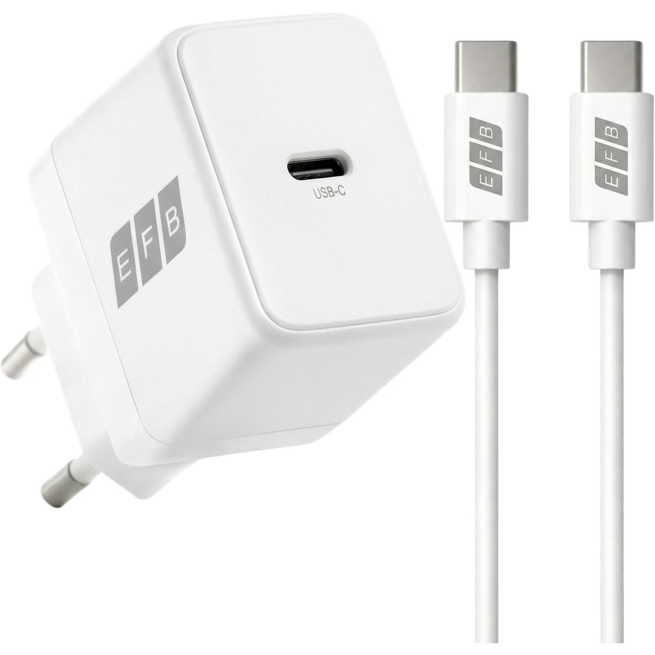 EFB Elektronik Ladegerät 20W USB-C Set PD3.0 GaN QC3.0