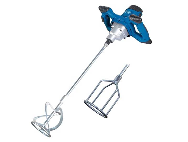 Scheppach Malaxeur PM1200 Mélangeur à main 1200W Turbines incluses Longueur de la tige 550mm Emmanchement M14 Poignées ergonomiques Idéal pour peinture\, mortier et crépis
