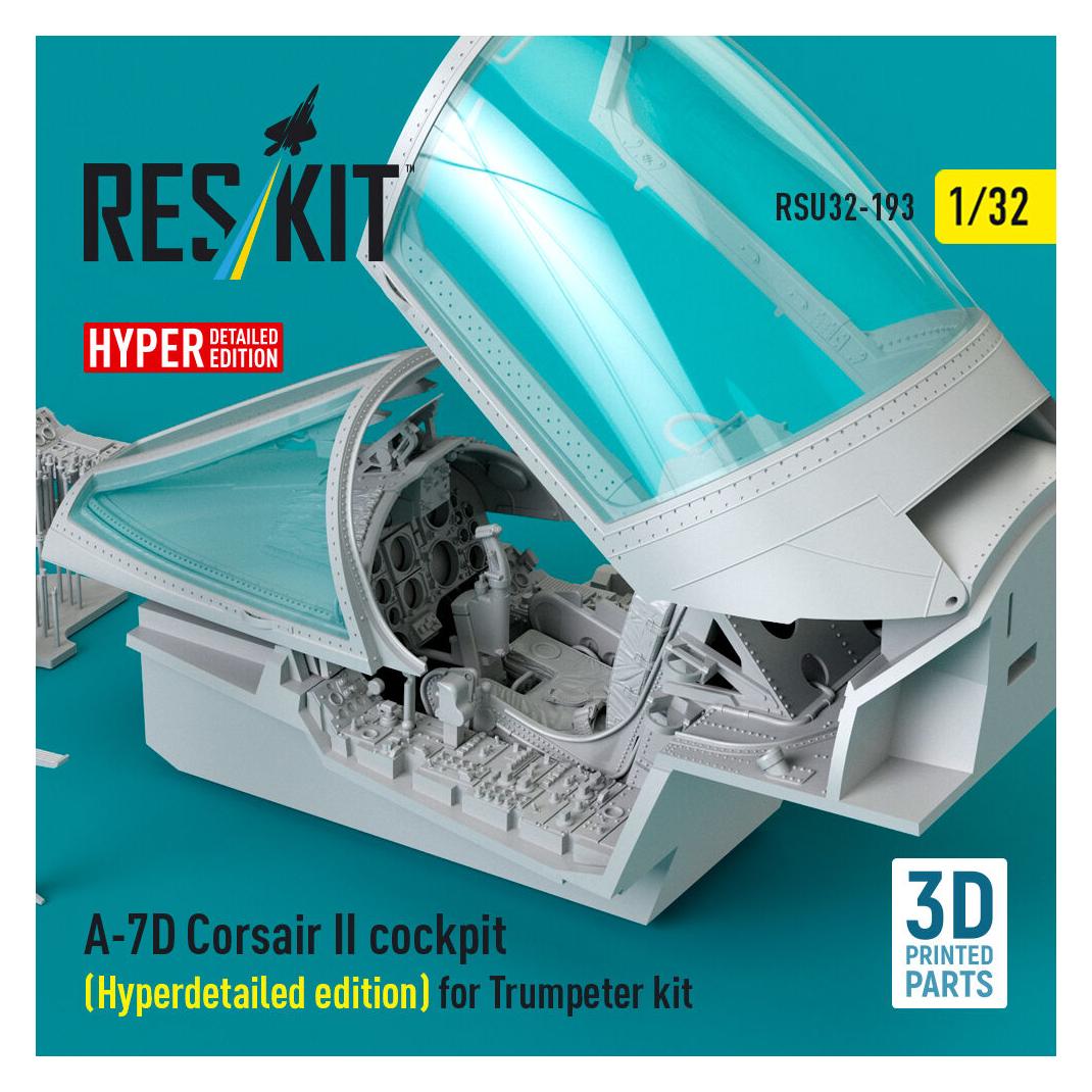 ResKit A-7D Corsair II cockpit (Hyperdetailed edition) for Trumpeter kit (3D Printed) (RSU32-0193)