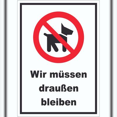 HB-Druck Wir müssen draußen bleiben Aufkleber A4 (210x297mm)