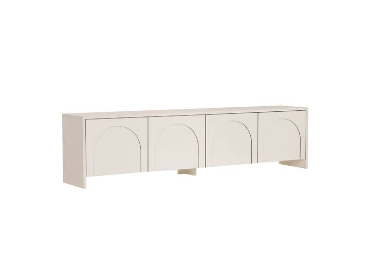 Meuble TV en bois Aurelia - 180 x 32 x 45 cm - Crème