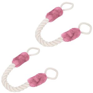 Relaxdays Türstopper aus Baumwolle, für Türklinken, zum Hängen, rosa, 60 x 4,5cm, 2 Stück