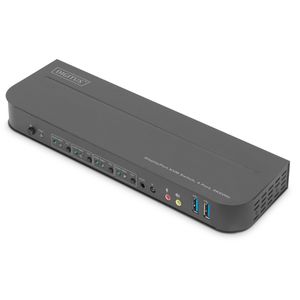 Digitus KVM-Switch DS-12890, DP / USB 3.0 / Audio, 4 PCs an zwei Monitore-Tastatur-Maus