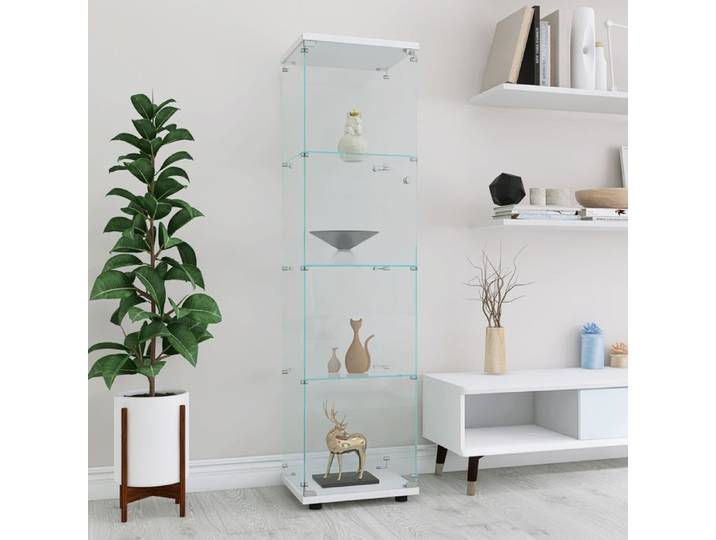 Vitrine en verre - SOMUBI - Vitrine Armoire - 4 Étagères - 1 Porte - 36.5x42.5x164cm