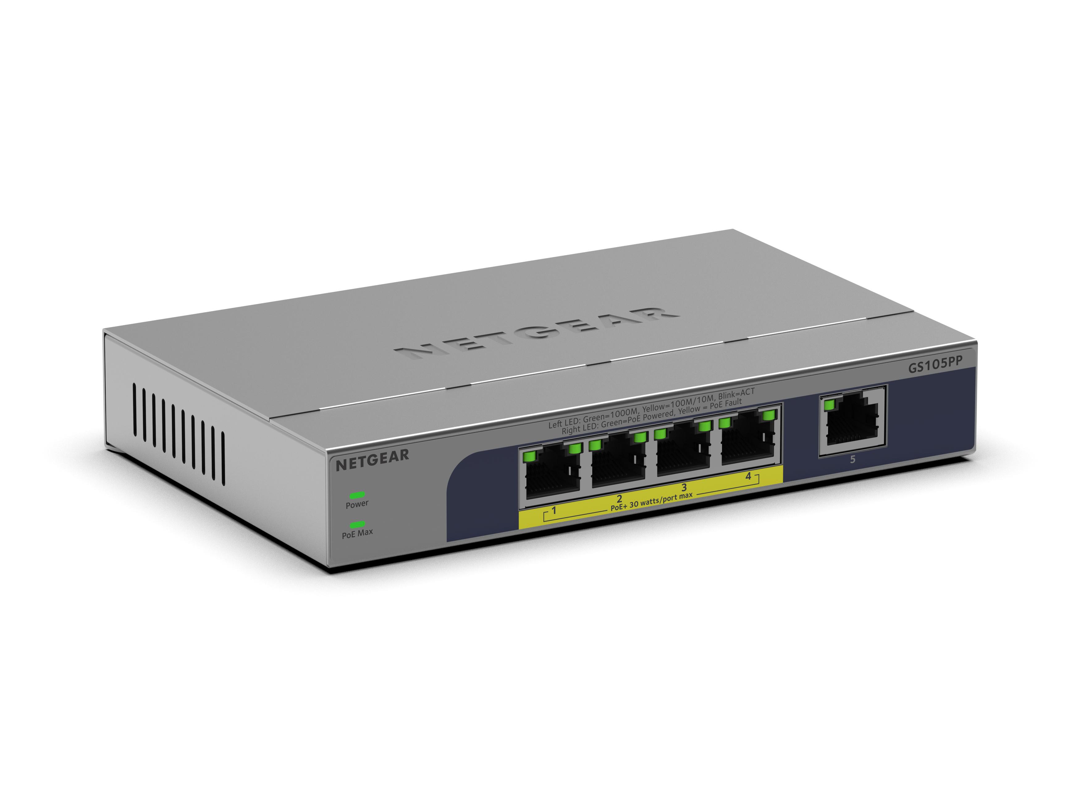 NETGEAR 5-Port PoE+ Gigabit Ethernet Unmanaged PoE Switch