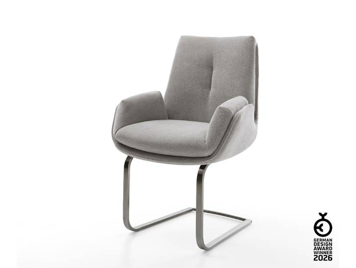 Freischwinger Clea-Flex Strukturstoff Soft Grau Freischwinger flach Graphit, Esszimmerstühle