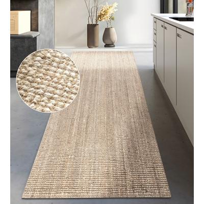 Teppich OTTO HOME "Avot Juteteppich", beige (naturweiß), B:80cm H:10mm L:200cm, Jute, Teppiche, Teppich, 100% Jutefaser, Läufer, Esszimmer, Wohnzimmer, Skandi