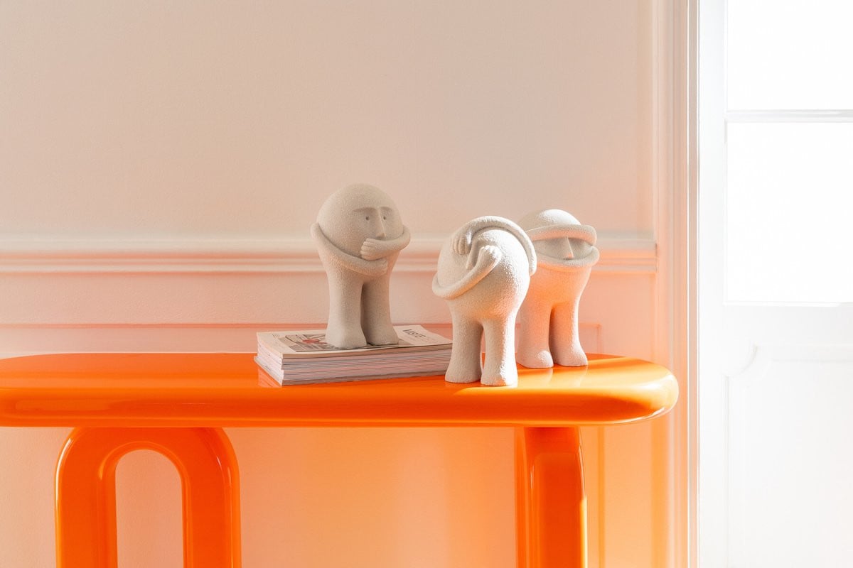 J-Line decoratie Beeldje Bollie tabletop - polyresin - set van 3 - small
