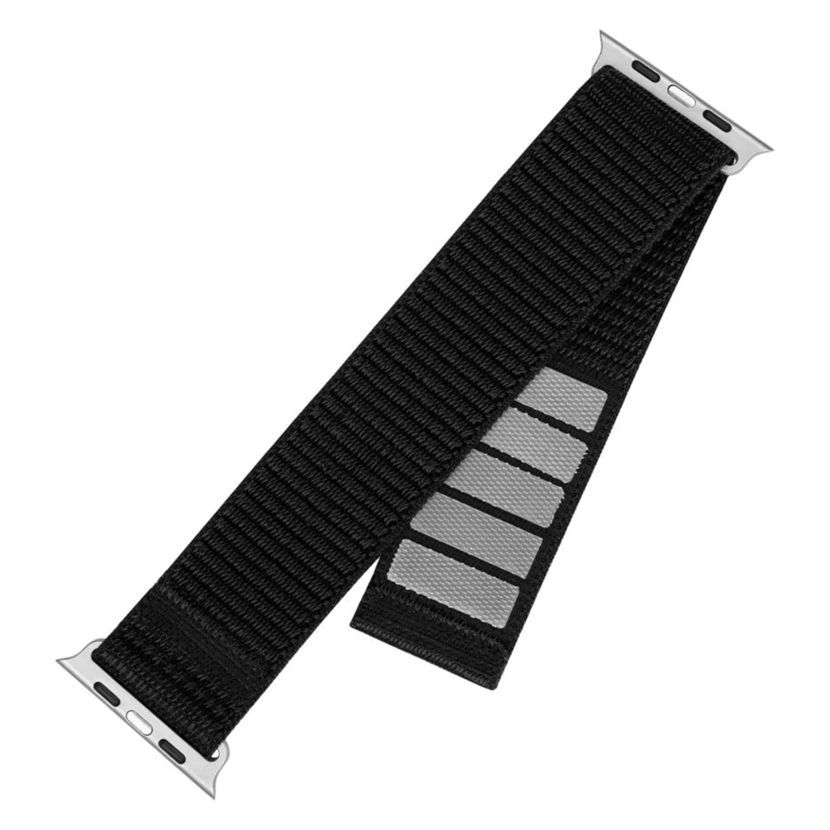 Fixed Nylonband für Apple Watch 42/44/45/46/49 mm, schwarz (Nylon) (FIXNST2-434-BK)