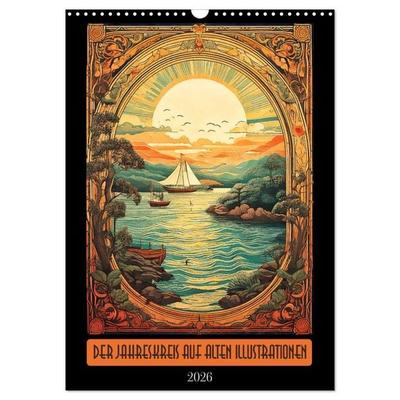 Der Jahreskreis auf alten Illustrationen (Wandkalender 2026 DIN A3 hoch), CALVENDO Monatskalender