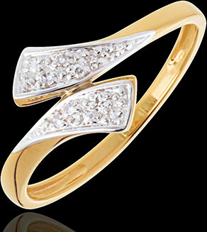 Edenly Ring Kostbares Band in Gelbgold - 10 Diamanten