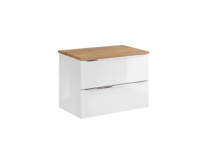 Meuble sous-vasque 80cm plan de toilette April Blanc et Bois